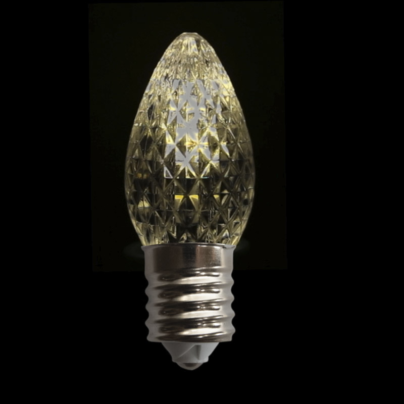 C7LEDF-FLK — C7 LED Faceted Flicker Bulb