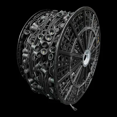 S2C91000-BK12 — 1000′ C9 SPT-2 Socket Cord 12″ Spacing – Black