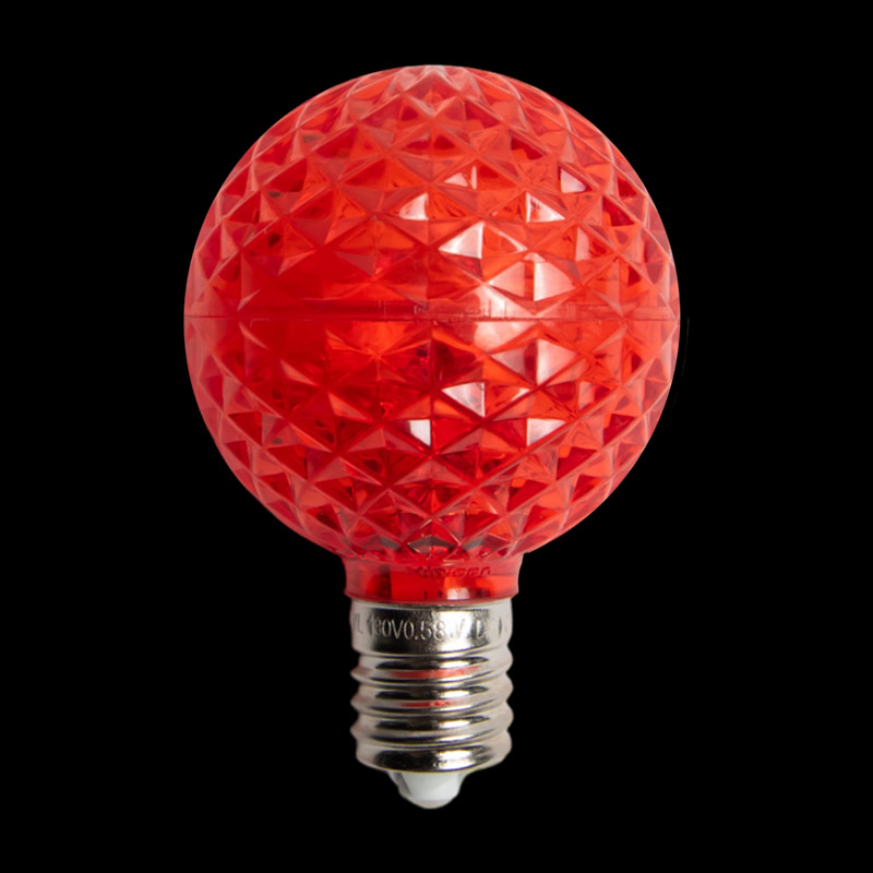 G50LEDF-RD — G50 LED Transparent Bulb – Red
