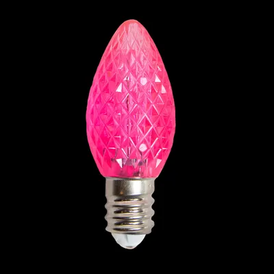 C7LEDF-PK — C7 LED Faceted Bulb – Pink