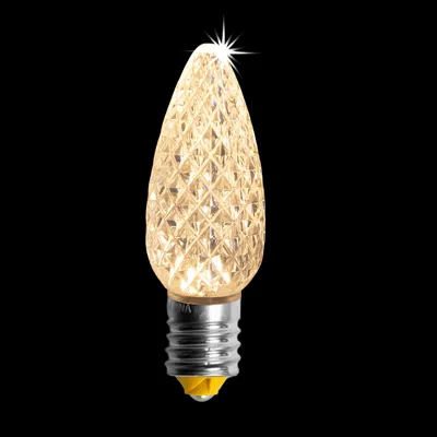 C9V2LEDF-SWWTW — C9 V2 LED Faceted Bulb – Sun Warm White Twinkle