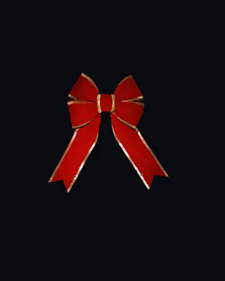 BWVRGD-36 — Red Velvet Bow with Gold Trim 36″