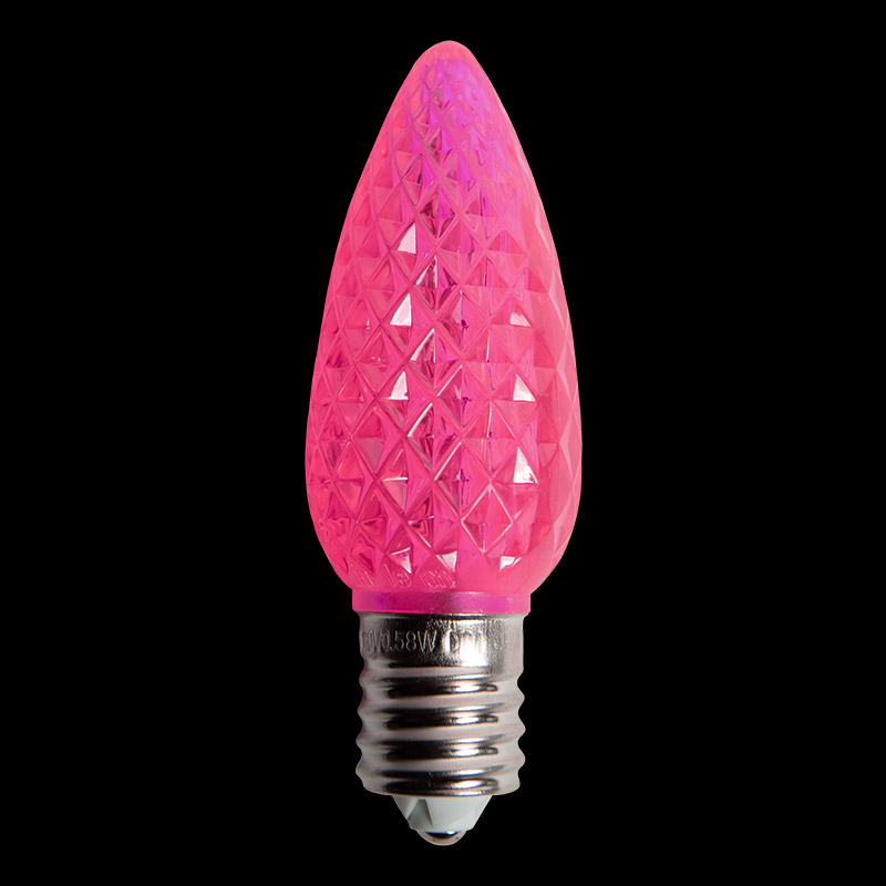 C9V2LEDF-PK — C9 V2 LED Faceted Bulb – Pink