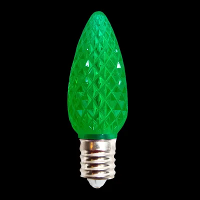 C9V2LEDF-GR — C9 V2 LED Faceted Bulb – Green