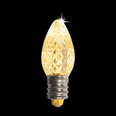 C7LEDF-SWWTW — C7 LED Faceted Bulb – Sun Warm White Twinkle