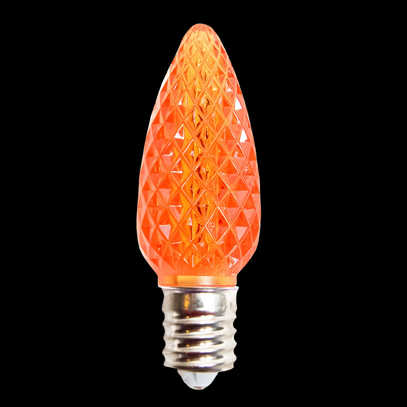 C9V2LEDF-OR — C9 V2 LED Faceted Bulb – Orange
