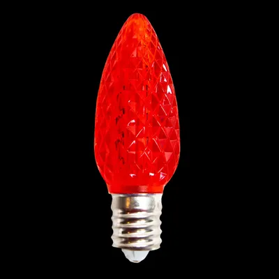 C9V2LEDF-RD — C9 V2 LED Faceted Bulb – Red