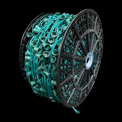 S2C91000-GR15 — 1000′ C9 SPT-2 Socket Cord 15″ Spacing – Green