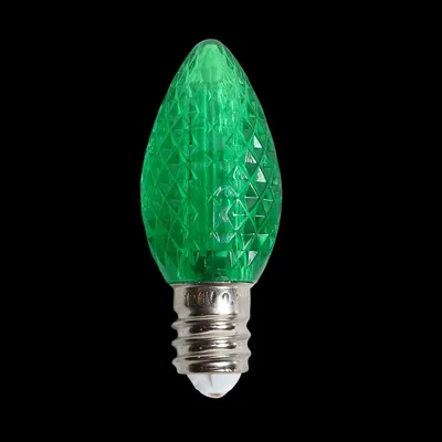 C7LEDF-GR — C7 LED Faceted Bulb – Green