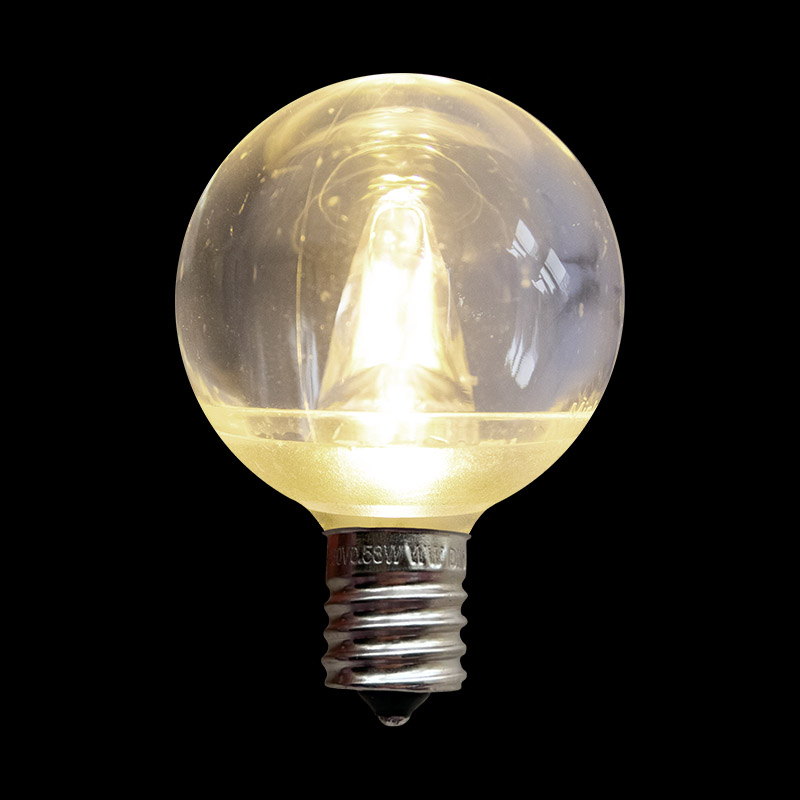 G40E12LEDT-TWW — G40/E12 LED Transparent Bulb – Traditional Warm White